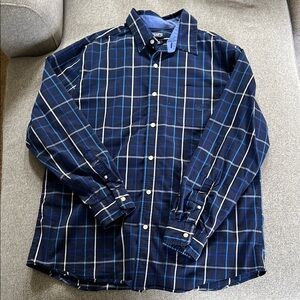 Chaps Blue Casual Button Down Shirt